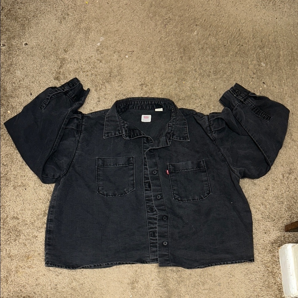 Levi's Black Button-Down Denim Shirt